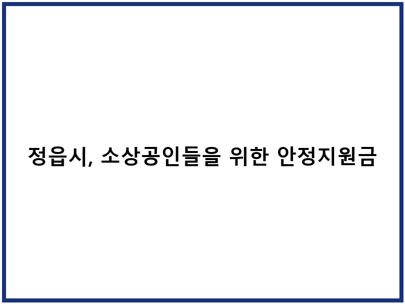 정읍시, 소상공인들을 위한 안정지원금 신청 지원