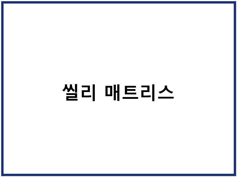 씰리 매트리스